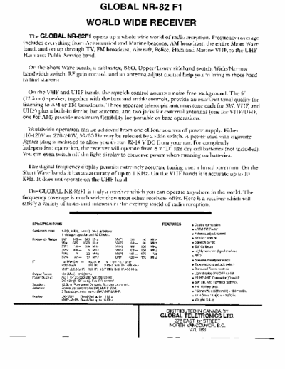 Standard NR-82F1 Manual and Schematic diagram